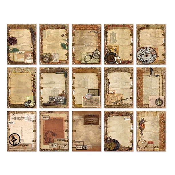 30pcs Vintage Flower Character Handmade Paper for Scrapbooking and Crafts