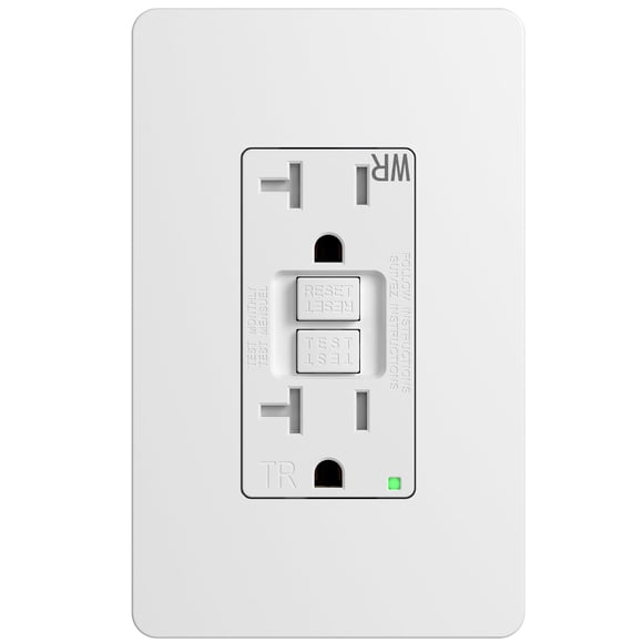 GFCI Outlet Amico, diseño más delgado de 20 amperios, resistente a la intemperie