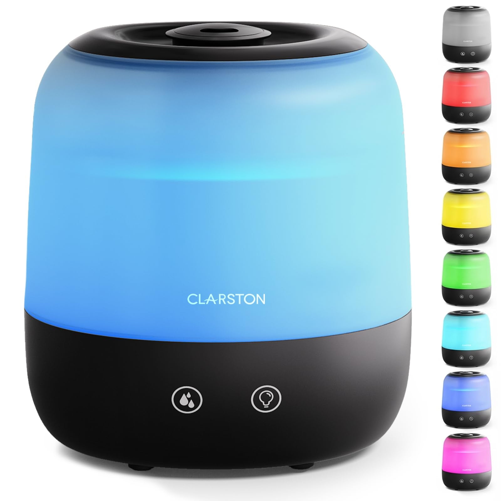 Humidificador Clarston Clarston, 2 Litros, Llenado En La Parte Superior, Boquilla De 360°, 7 Colores