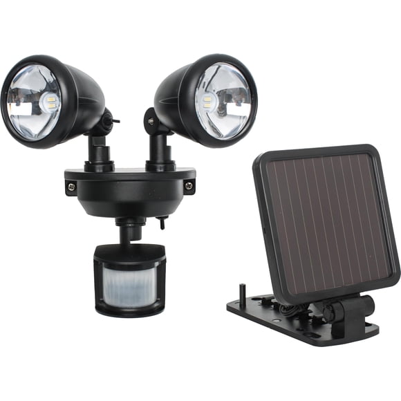 Luz solar de doble cabezal con sensor de movimiento Maxsa 44215, negra