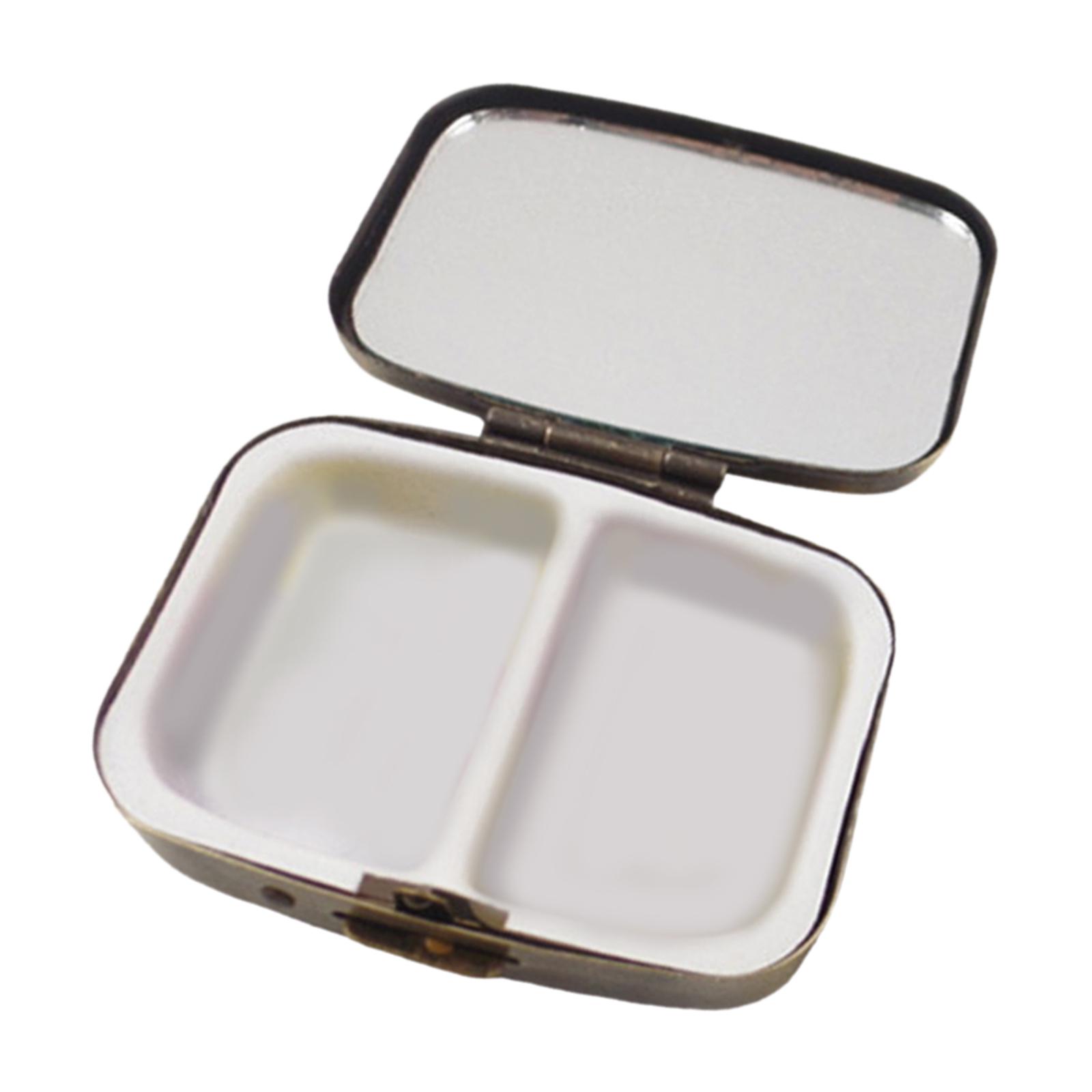 Ioensy - Pastillero De Bolsillo O Monedero Con Espejo Mini Pastillero Para Suplemento De Aceites De Pescado