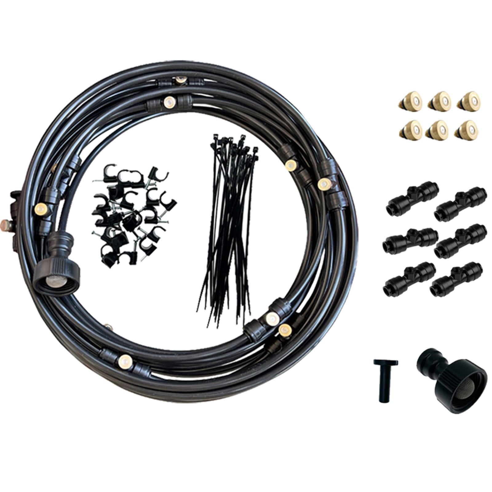 Ioensy - Sistema De Enfriamiento Por Nebulización Agua Pulverizada Niebla De Enfriamiento Misters Black 6m 56pieces