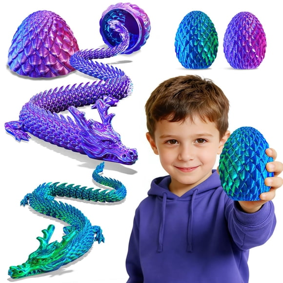 Toy Kenthoris Paquete de 2 dragones impresos en 3D de 12" con huevos