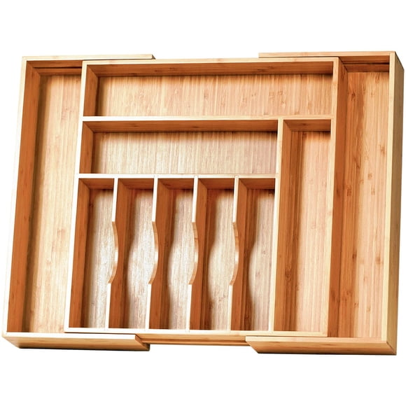 Organizador De Cajones De Cocina Expandible De Madera De Bambú