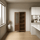 thumbnail image 2 of Vitrinero Esquinero "Roma" Vitrina de Madera con Cristal - Café - 60x35x180 cm, 2 of 3