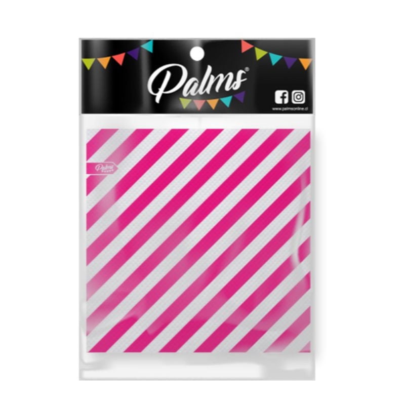 Set 24 Servilletas Lineas Fucsia 24 Un Palms
