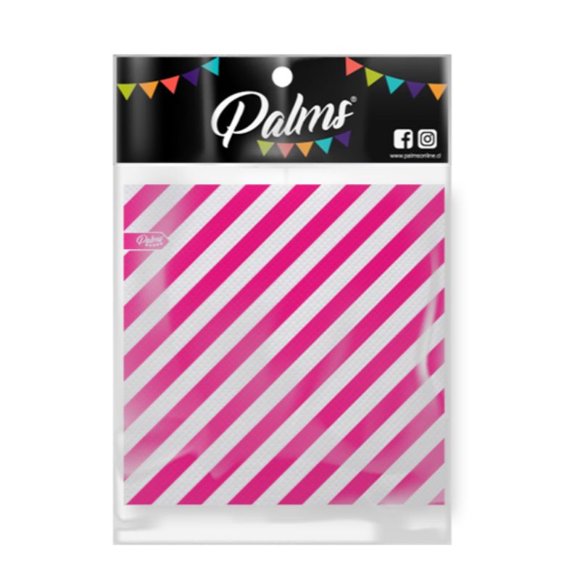 Set 24 Servilletas Lineas Fucsia, 24 Un