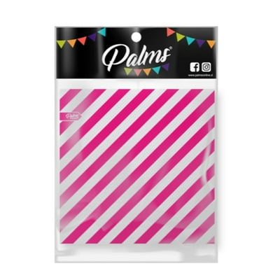 Set 24 Servilletas Lineas Fucsia 24 Un Palms