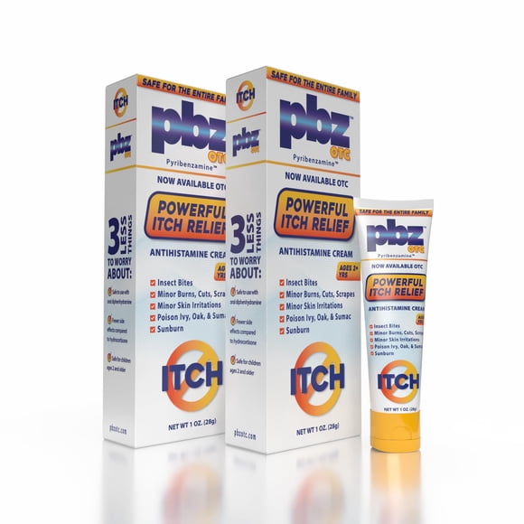 Crema antihistamínica PBZ OTC con tripelenamina al 1% para aliviar la picazón, 30 ml