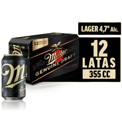 Cerveza Lager 4,7° Pack 12 Lata 355 Ml Miller