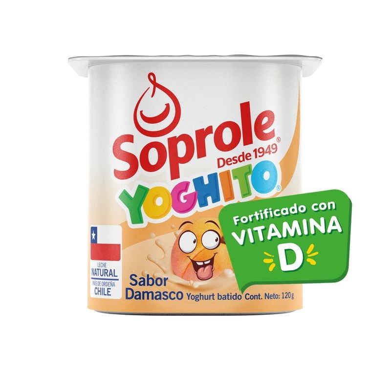 Yoghurt Batido Sabor Damasco Pote 120 g Soprole