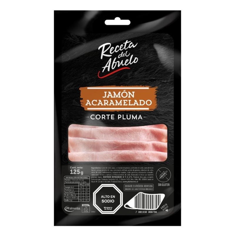 Jamón De Cerdo Acaramelado Corte Pluma 125 g Receta del Abuelo
