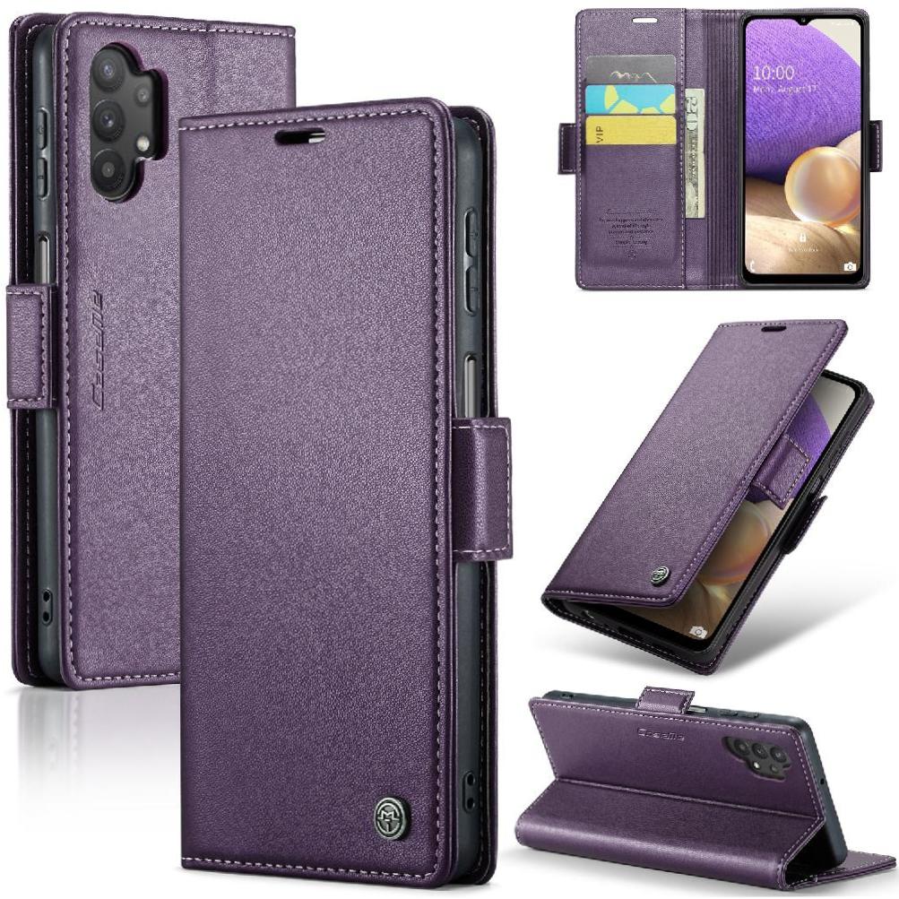 Caseme Tipo Cartera Samsung Galaxy M32 5G Con Cierre Magnético, Rfid, Tarjetero, Soporte, Carga Inalámbrica