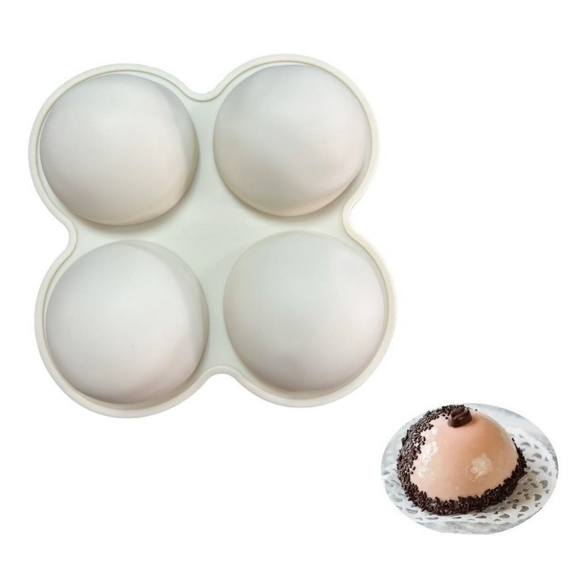 Genérico - Molde De Silicona Esfera Molde Silicona 4 Media Esfera 7,5cm