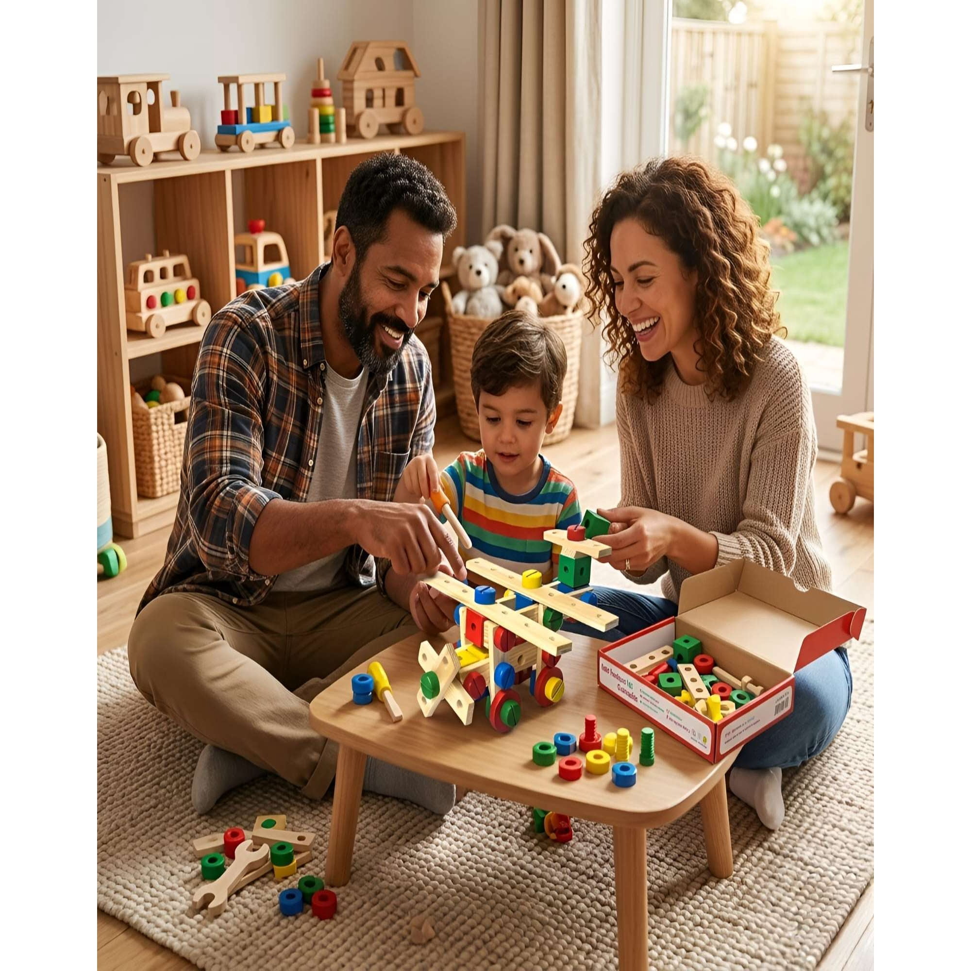 Decoideasemispa - Juguete Educativo Montessori De Madera Kit Construcción 3d