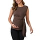 thumbnail image 1 of INSPIRE CHIC Blusa de maternidad para mujer con lazo en la cintura, manga corta, verano 2025, camiseta para oficina, talla 2XL, color marrón, 1 of 5