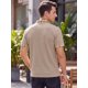 thumbnail image 3 of INSPIRE CHIC Camisa Polo de Punto para Hombre de Manga Corta con Cuello de Cuadros para Golf XXL Caqui, 3 of 5