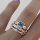 thumbnail image 1 of 3-Piece Vintage Blue Zircon Engagement & Wedding Ring Set - Perfect for Brides & Grooms!, 1 of 5