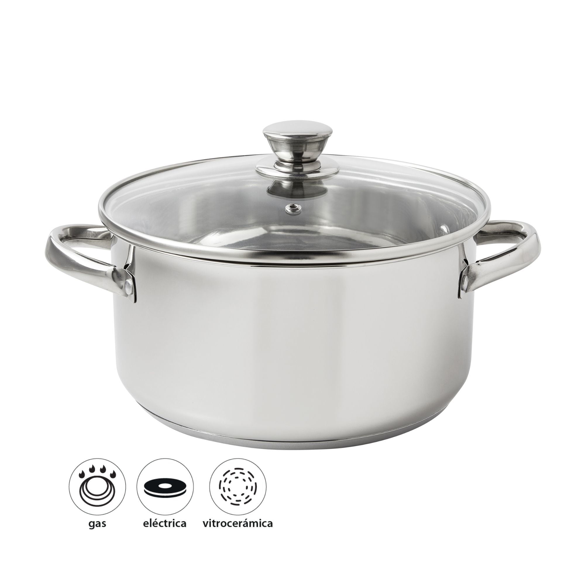 Haus - Olla Acero 24Cm (4.7 Litros) 2 Piezas