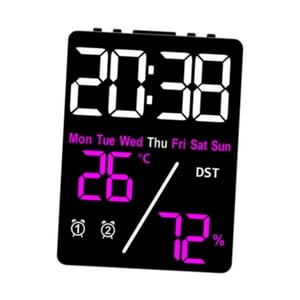 Genérico - Reloj Despertador Digital Para El Hogar, 2 Configuraciones De Alarma Para El Aula, El Dormitorio, La Cocina, Color Rojo, Digital Y Negro