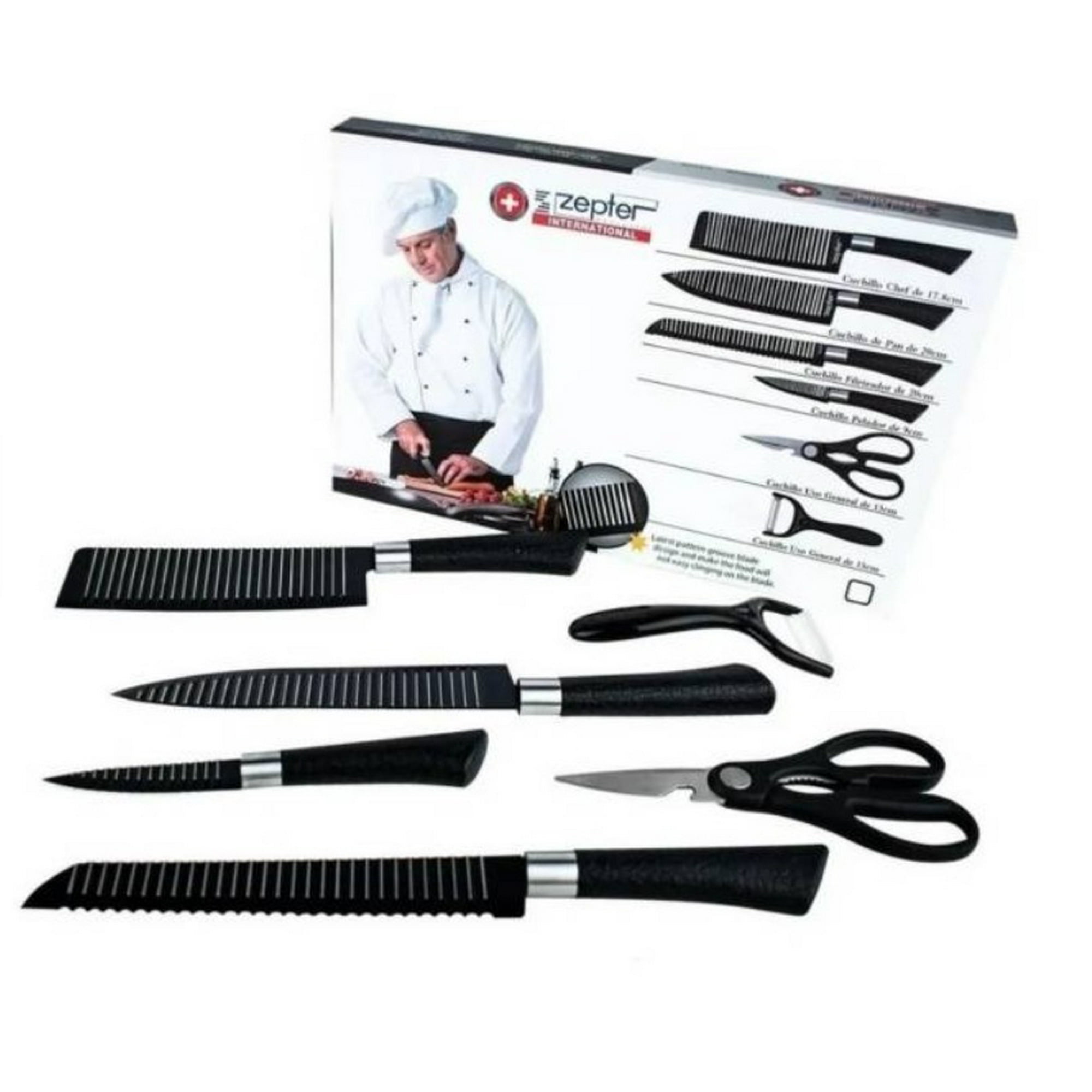 Tomasstore - Set De Cuchillos De Cocina Antibacterial Cuchillo Cocina 6pz Zepter