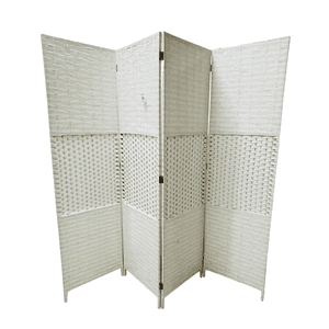 Sorento - Biombo De Ratán Color Crema Plegable