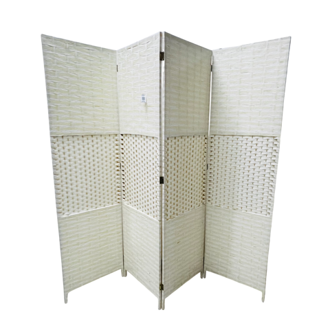 Sorento - Biombo De Ratán Color Crema Plegable