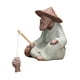 thumbnail image 2 of Figura En Miniatura De Pescador, Escultura Pequeña Para Gabinete, Escritorio Interior Y Exterior, 2 of 3