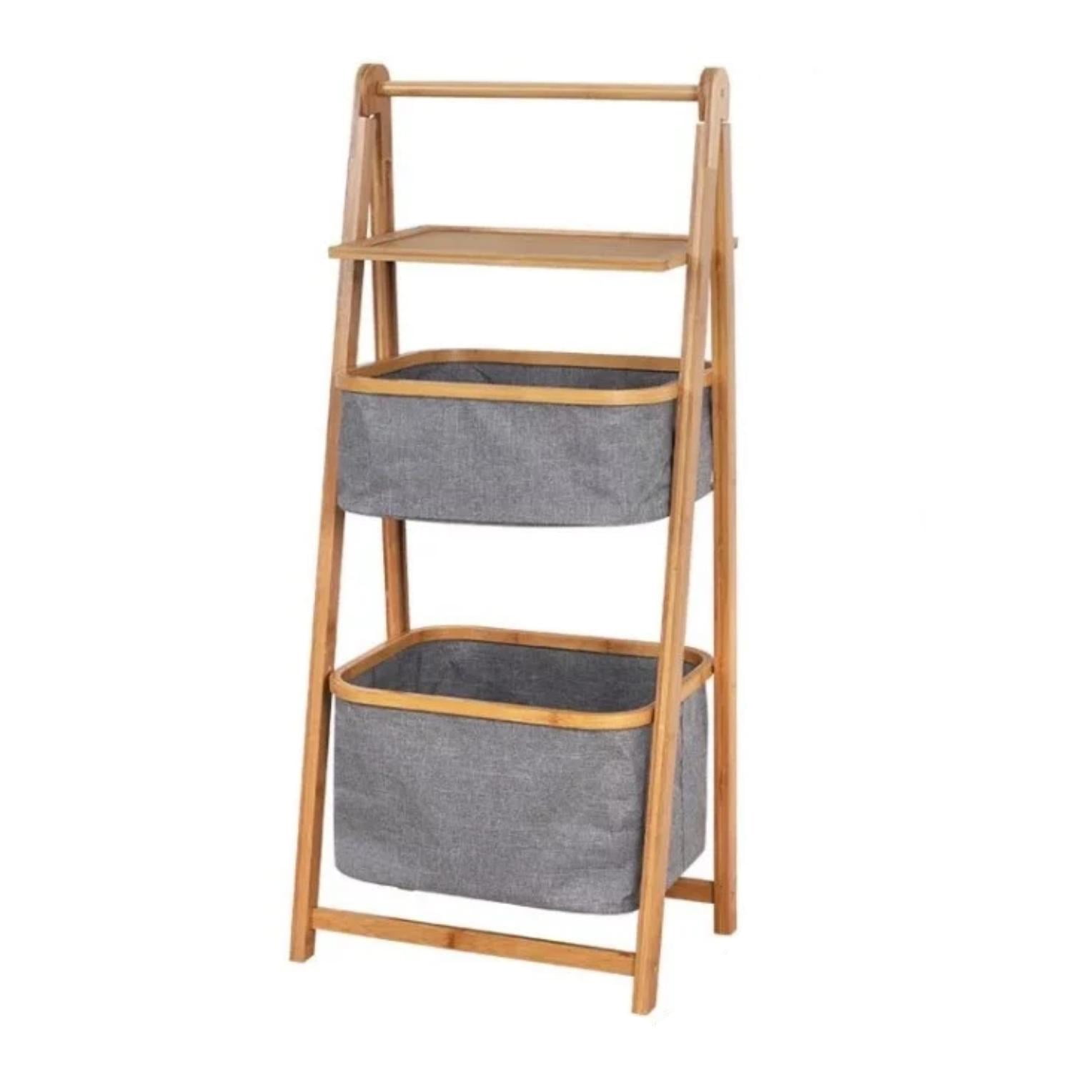 Importclick - Mueble Estante Organizador Bambú Cesto