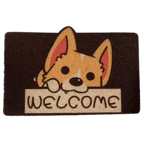 Estilodomus - Limpia Pies Alfombra Diseños Animalitos - Perro Mordiendo