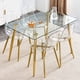 thumbnail image 3 of Modern simple transparent dining chair plastic chair armless crystal chair Nordic creative makeup stool negotiation chair Set of 4 and plating metal leg of goldenW115191501 ,TW-1200, 3 of 3