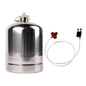 Magideal - Botella De Gas De Acero Inoxidable, Tanque De Gas Inflable, Bote De Combustible, Tanque De Almacenamiento Portátil, Vacío, Recargable Para Senderismo, 4L