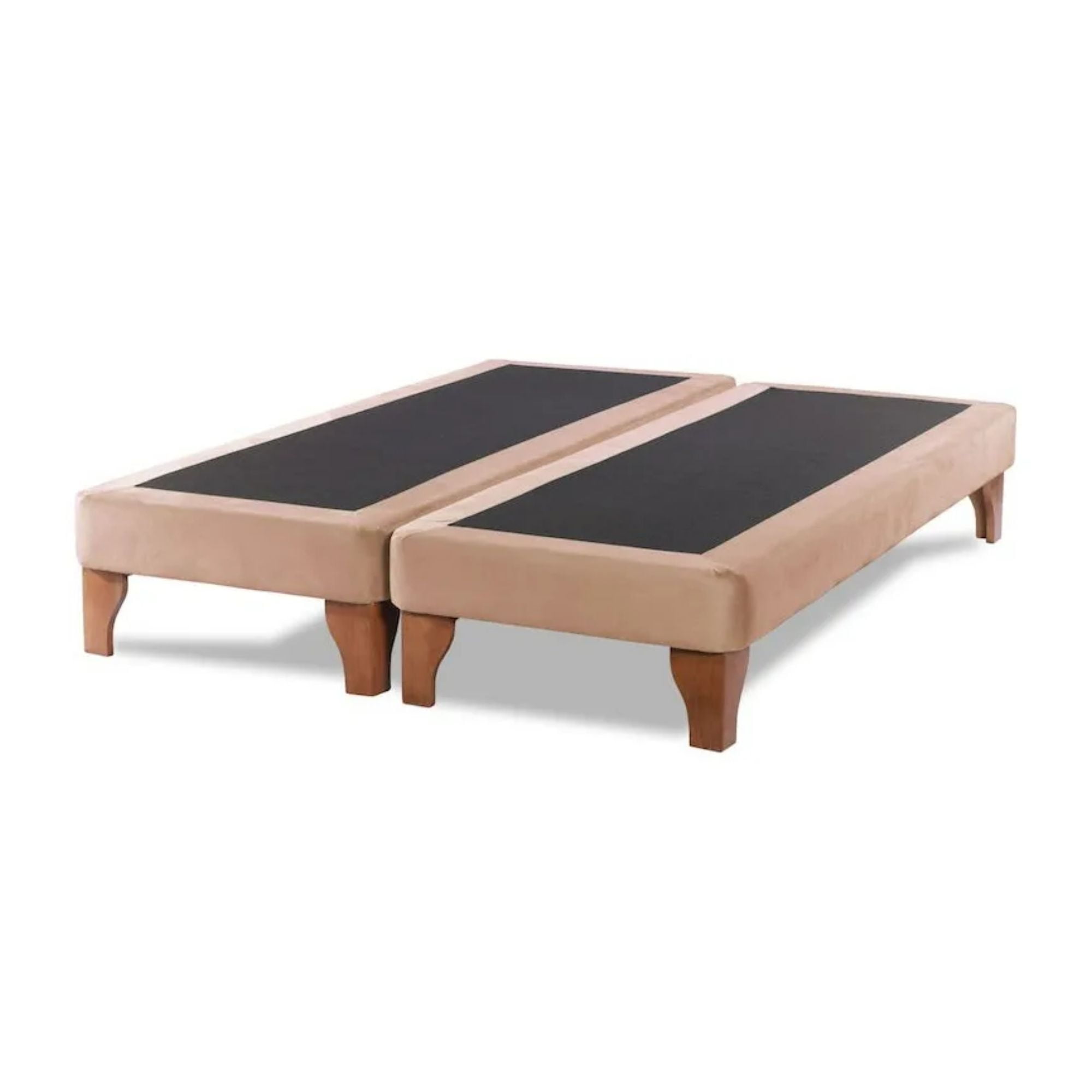 Importclick - Base Dividida Cama Europea Super King 200x200 Cm Beige Felpa