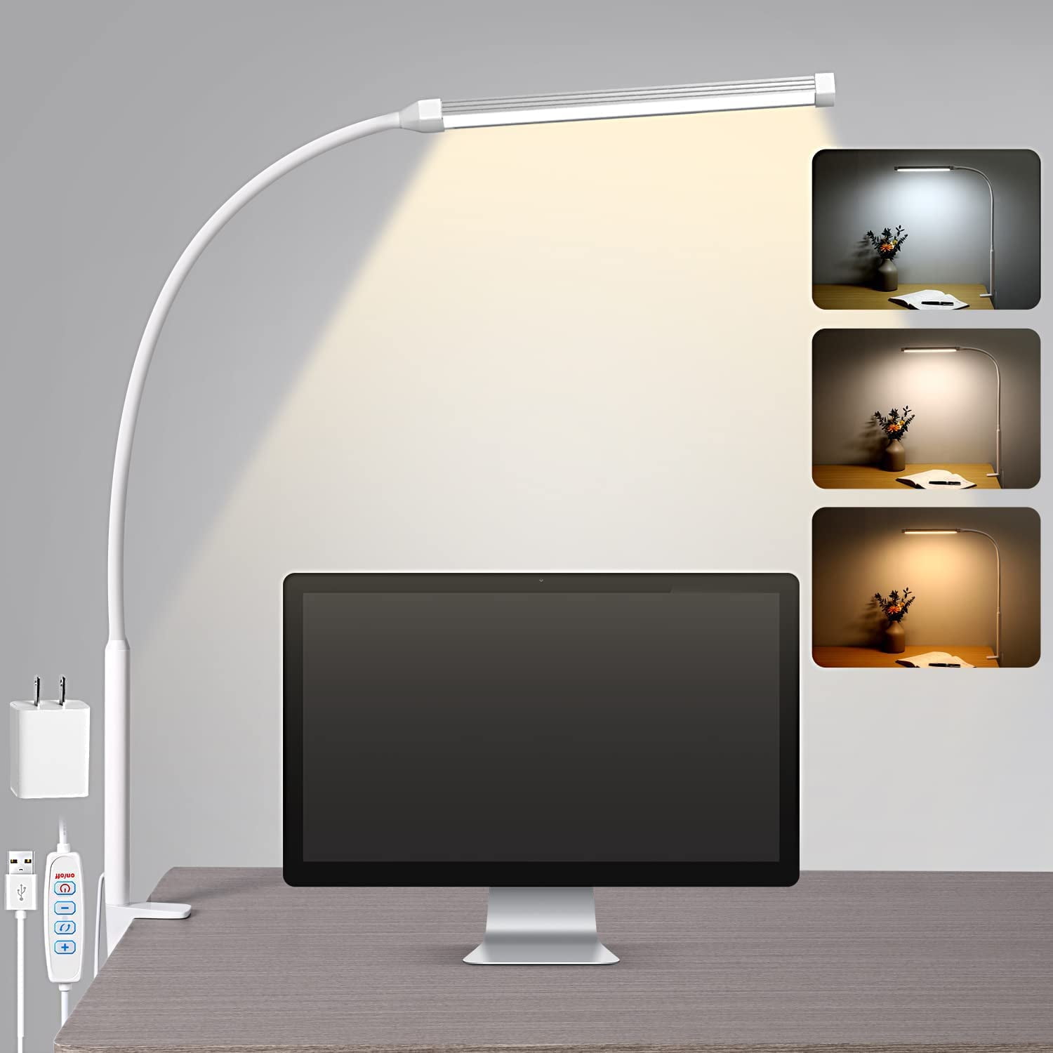 Lámpara De Escritorio Led Voncerus Con Pinza, Llamativas Luces Enganchables