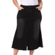 thumbnail image 1 of Faldas de Jean con Cola de Pescado de Talla Grande para Mujeres de Agnes Orinda, Cintura Alta Vintage, Dobladillo Crudo, Abertura Frontal, Casual, Midi, con Bolsillos, 4X Negro, 1 of 6