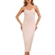 thumbnail image 1 of INSPIRE CHIC Vestido de dormir modal para mujer con tirantes ajustables, escote en V, camisón largo para descansar, XL, beige, 1 of 6