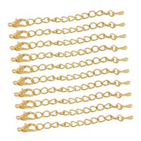 Magideal - 10 Uds. Collar De Cadena De Extensión Para La Fabricación De Joyas, Cordón De , Cadena De Extensión, Cadena Artesanal, Diy , Dorado