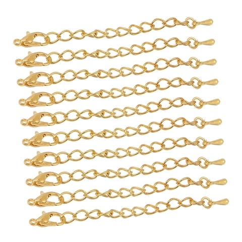 Magideal - 10 Uds. Collar De Cadena De Extensión Para La Fabricación De Joyas, Cordón De , Cadena De Extensión, Cadena Artesanal, Diy , Dorado