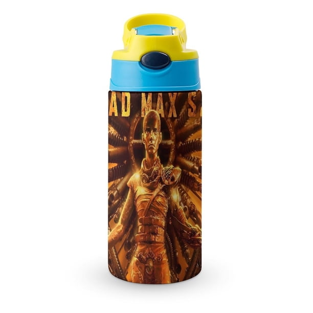 Mad Max: Furiosa Botella de Agua con Tapa Pop Top de Un Toque, Acero Inoxidable, a Prueba de Fugas, para Deportes, Botella Infantil azul 12 oz