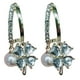 thumbnail image 1 of Pendientes elegantes de moda con hebilla de oreja de perla de flor de cuatro hojas morada, pendientes ligeros de lujo, 1 of 5
