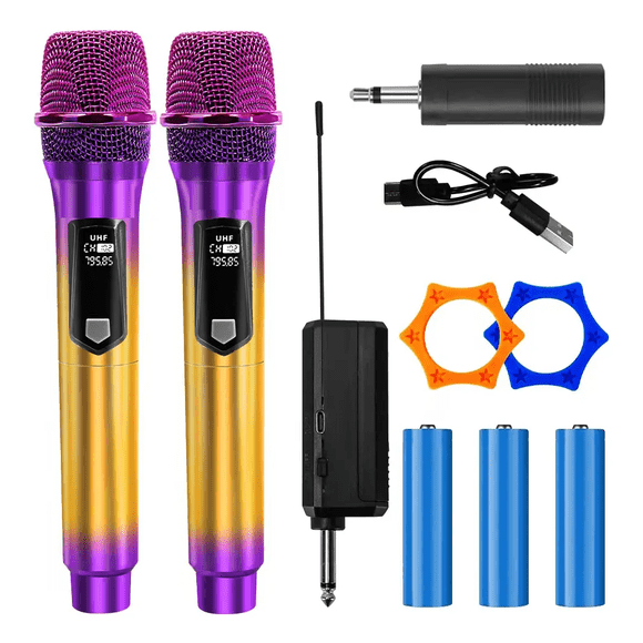 "Micrófono Mic-Belug 108 Inalámbrico Profesional Karaoke Kit 2pcs colorido "