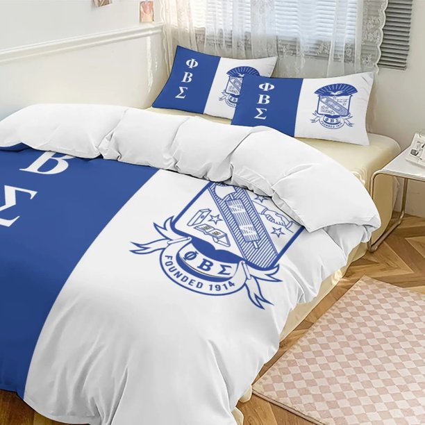 Phi Beta Sigma PBS Fraternity Bedding Set Duvet Cover Comforter Pillowcase Boys Girls Adults Bedroom Bed Sheets