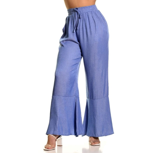 Pantalon Palazzo Mujer Liviano Excelente Calidad Tipo Jeans 3092