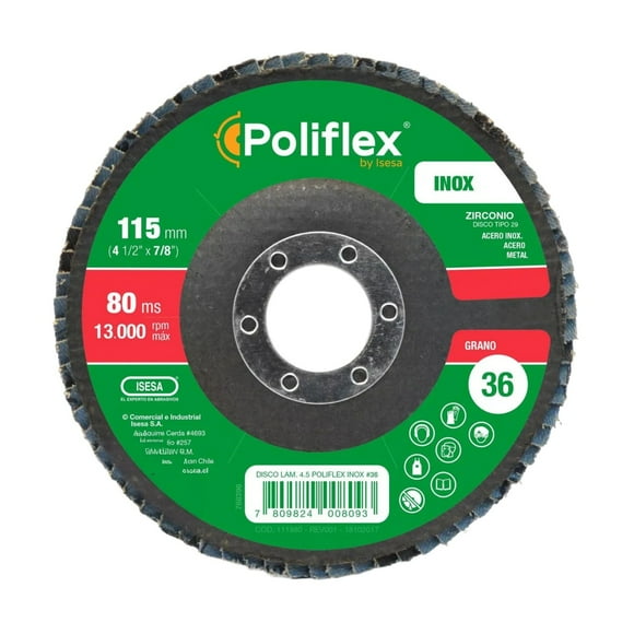 Disco Poliflex Zr -60 4 1/2" Ang F29 Inox