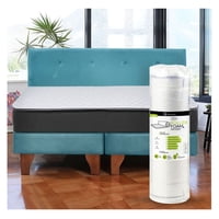 Latam Home - Cama Europea Zen Roller 2 Plazas Colchon Comprimido Espuma + Respaldo Tela Turquesa