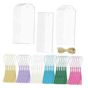 Magideal - Paquete De 36 Piezas Marcapáginas De Acrílico Sin Terminar Proyectos De Bricolaje Decorativos Apariencia Hermosa Ocasiones Amplias Aplicar Fácilmente