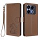 thumbnail image 1 of Funda Volteable con Diseño de Gato para Infinix Note 40 Pro Plus 5G, Marrón, 1 of 6