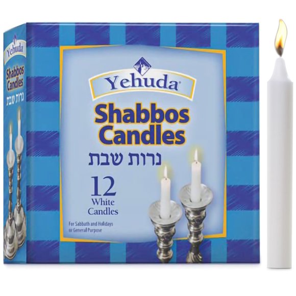 Velas Yehuda 12 unidades – Shabat 3 h – Blancas