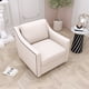 thumbnail image 3 of 360 Degree Swivel Armchair Cotton linen skin-friendly fabric Ergonomic design Brass nail decorative armchair Living room chairs Bedroom chairs Living room chairs Black legs Suitable for indoor homes, 3 of 3