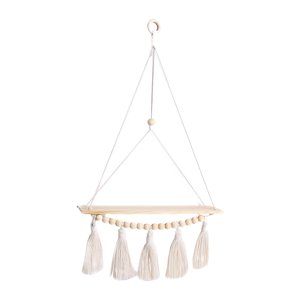 Magideal - Estante De Macramé Para Colgar En La Pared, Decoración Bohemia, Duradero Para Dormitorio, Baño, Pared Interior, Accesorio Versátil, Fácil De Instalar,